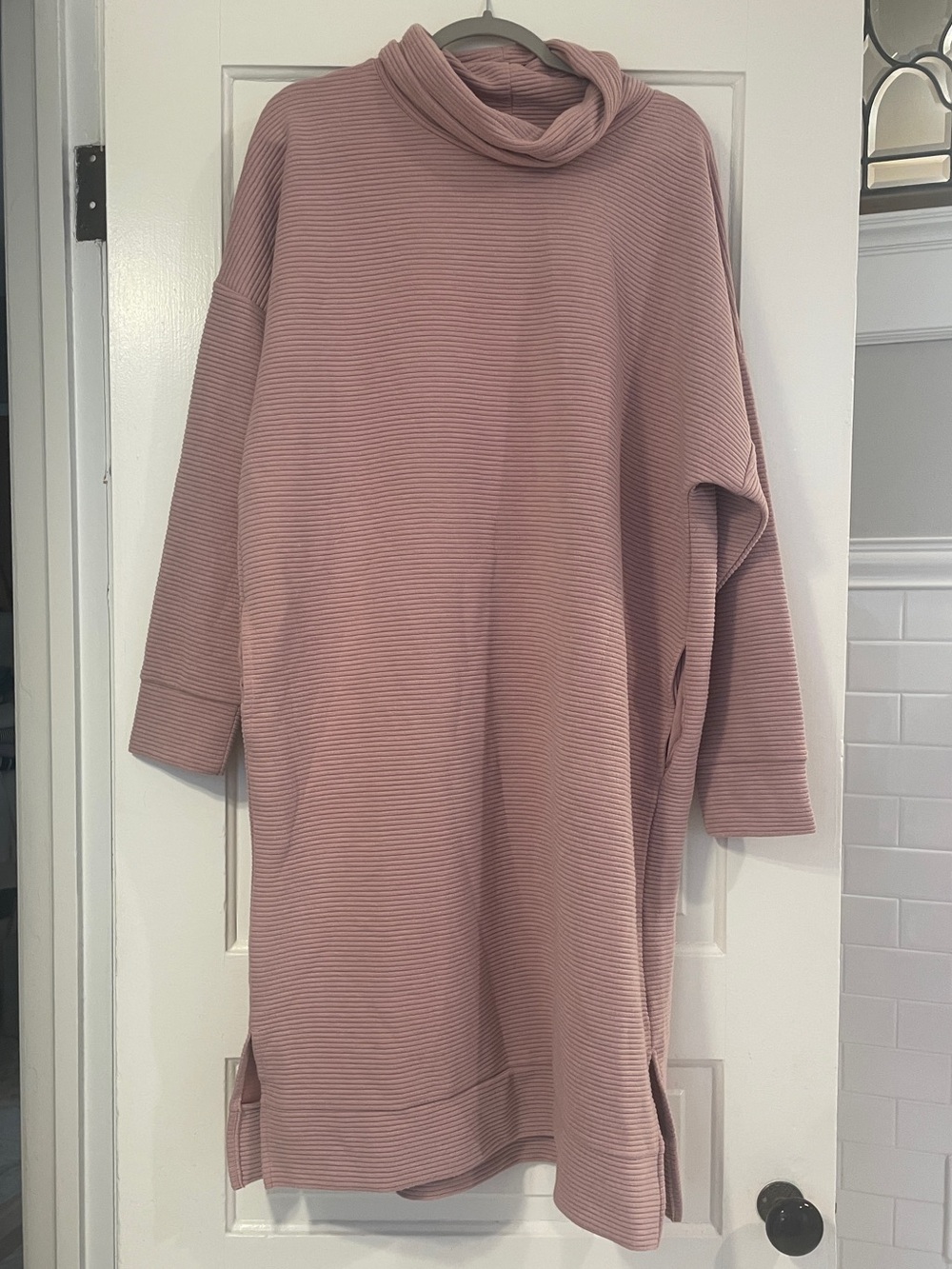 a new day Pink Ribbed Cowl Neck Sweater Dress